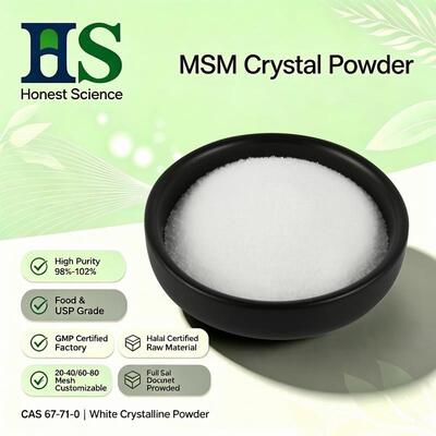MSM Kristalpoeder Methylsulfonylmethaan Dimethylsulfon Aangepaste Maaswijdte Beschikbaar